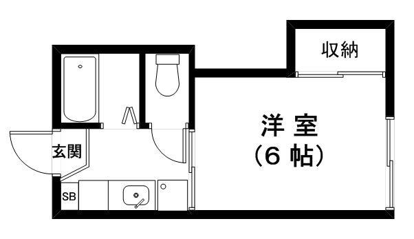 近江八幡 ・・保証人なし物件(1K/2階)の間取り写真