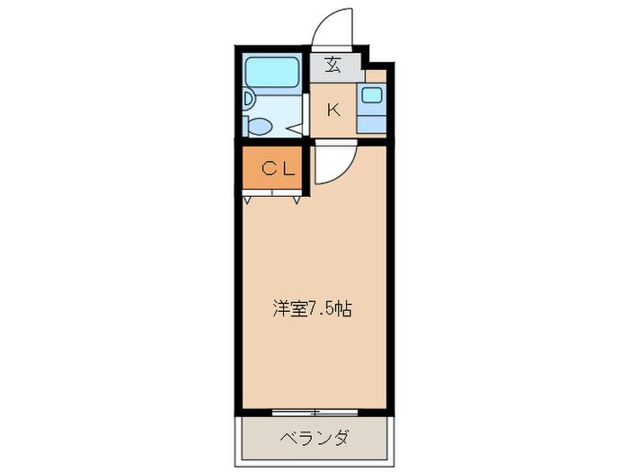 プレジデント木村(1K/1階)の間取り写真