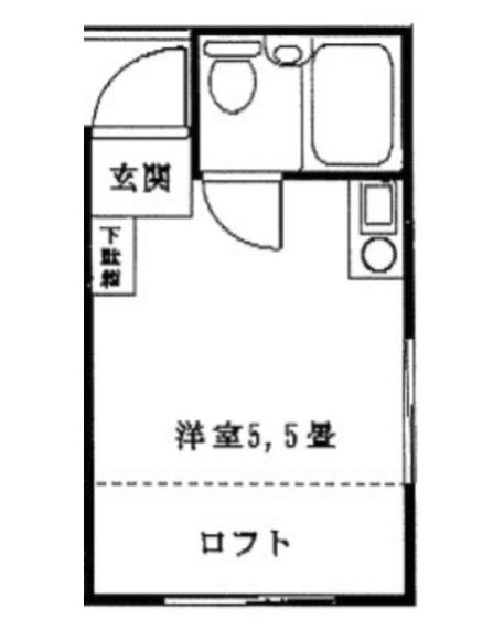 フレンドハイム(ワンルーム/1階)の間取り写真