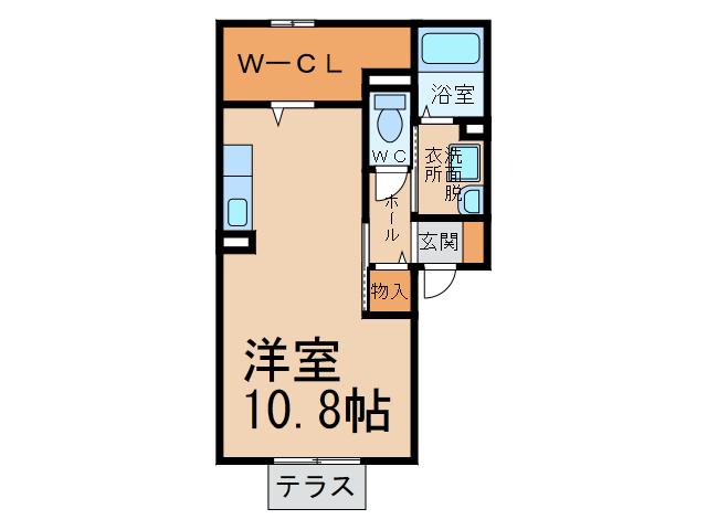 サニーハウス東 A・B・C(ワンルーム/1階)の間取り写真
