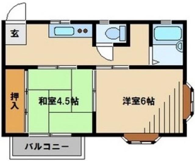 ガーデンフォレスト新所沢(2K/2階)の間取り写真