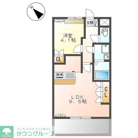 キャトルセゾン(1LDK/1階)の間取り写真