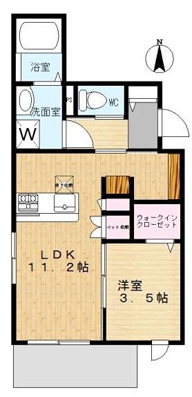 エクレールコート(1LDK/1階)の間取り写真