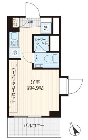 ステラコート横浜白楽(1K/6階)の間取り写真