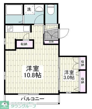 MAISON さいわい(1LDK/2階)の間取り写真