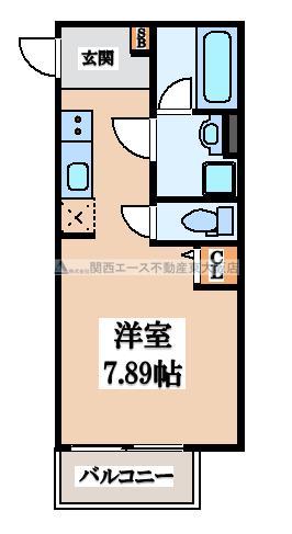 アッソ鴻池(1K/2階)の間取り写真