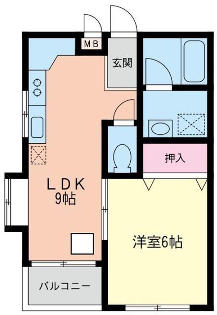 キャスト本牧(1LDK/3階)の間取り写真