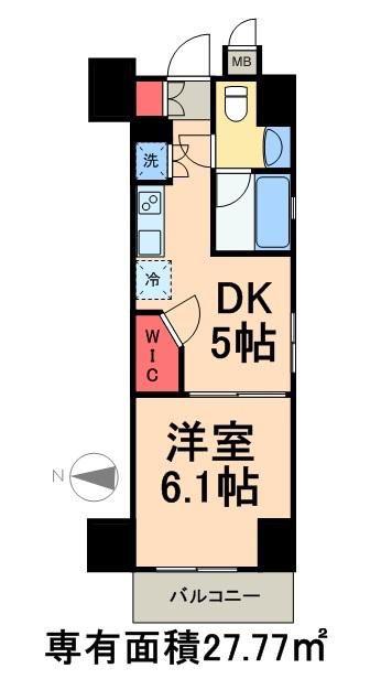 XEBEC東日暮里サウス(1DK/8階)の間取り写真