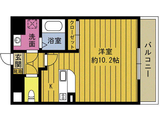 WINDOM桜(ワンルーム/3階)の間取り写真