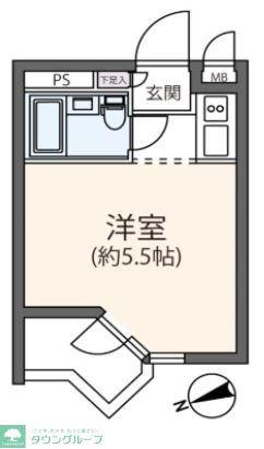 ヒミココート経堂(ワンルーム/2階)の間取り写真