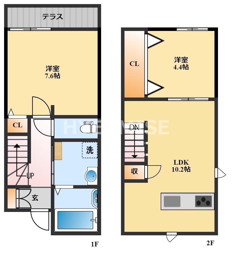 SS福田A棟(2LDK/1階)の間取り写真