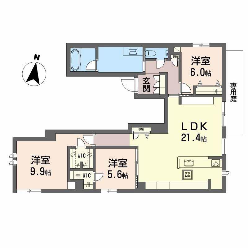 RIO BREZZA 芦屋(3LDK/1階)の間取り写真