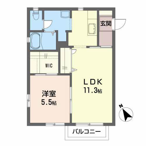 フェリス南仙台(1LDK/2階)の間取り写真