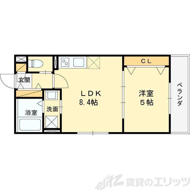 ティアラ豊川(1LDK/2階)の間取り写真