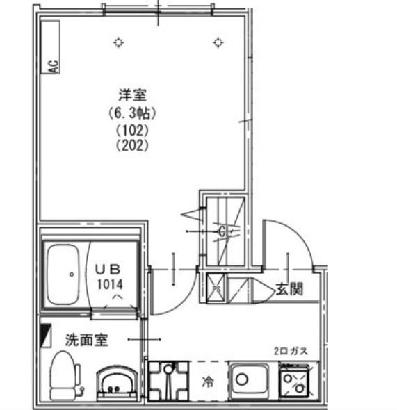 KEIAI RESIDENCE 南柏II(1K/1階)の間取り写真