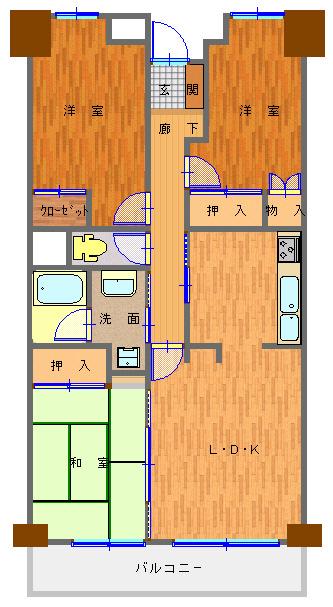 紫塚メゾン(3LDK/6階)の間取り写真