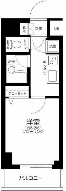 パレステュディオ渋谷ウエスト(1K/4階)の間取り写真