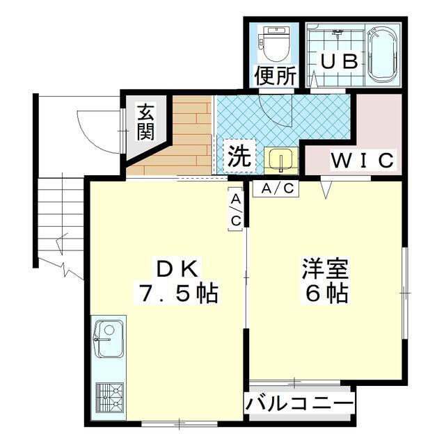 ルック新高円寺・京(1DK/2階)の間取り写真