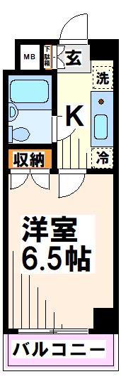 センターコア 当社管理物件(1K/4階)の間取り写真
