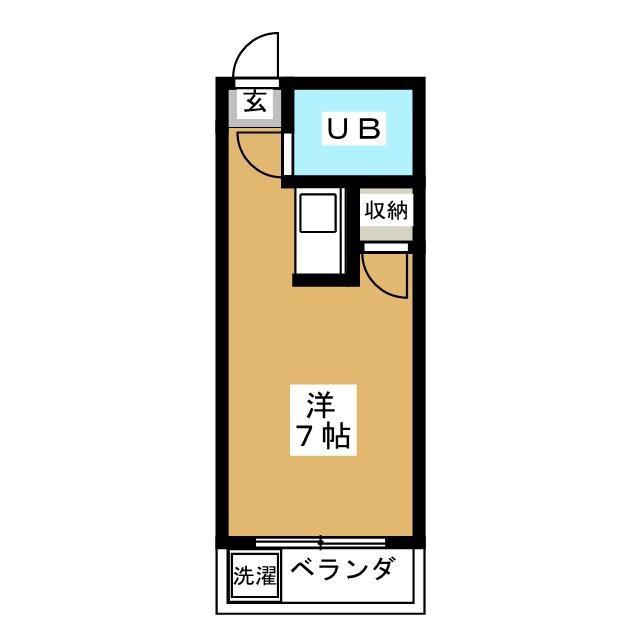 コーポカタヨセ(ワンルーム/1階)の間取り写真