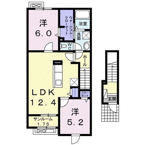 フランメゾン9(2LDK/2階)の間取り写真
