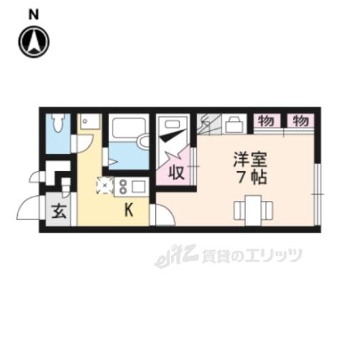 レオパレス大田野(1K/1階)の間取り写真