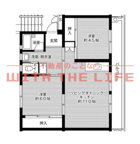 ビレッジハウス佐賀(2LDK/3階)の間取り写真