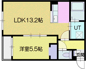 LUMIERE K(1LDK/2階)の間取り写真