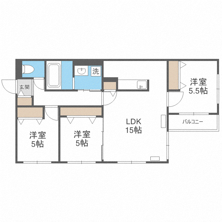 RUAN福住(3LDK/4階)の間取り写真
