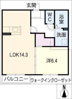 藤和ハイツVI(1LDK/2階)の間取り写真