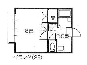 サンシャイン新大(1K/1階)の間取り写真