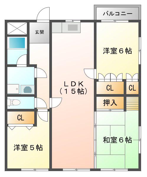 ベーシック中日(3LDK/8階)の間取り写真
