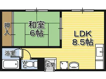 ダイワ高井田ビル(1DK/3階)の間取り写真