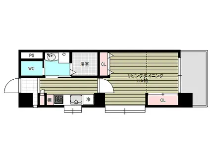 IRISSPIRA.BRIGHTみなと大通公園(1K/4階)の間取り写真