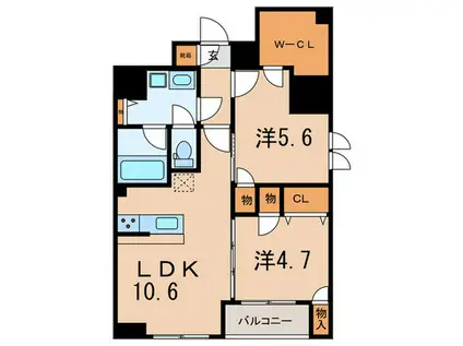 リヴシティ文京春日(2LDK/9階)の間取り写真