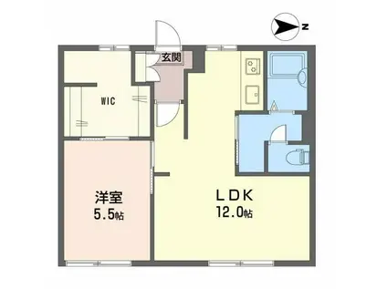 メゾンドグレープA棟(1LDK/1階)の間取り写真
