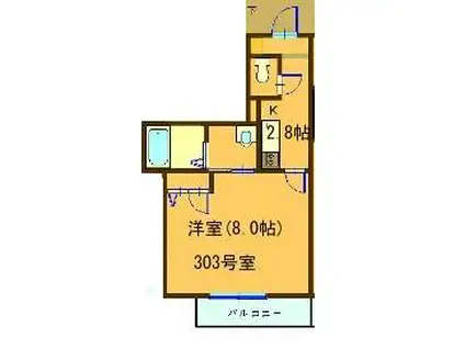 小町メゾン(1K/3階)の間取り写真