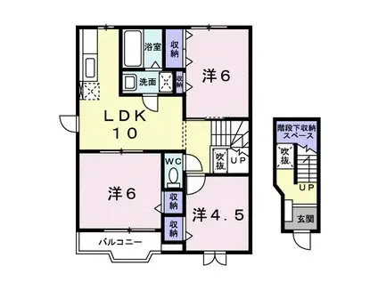 アルバ・ソーレII(3LDK/2階)の間取り写真