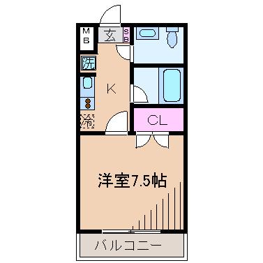 アーク・スクエア(1K/2階)の間取り写真