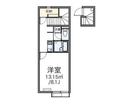 カイトネストII(1K/2階)の間取り写真