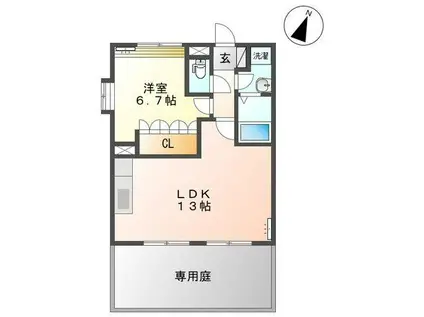 プレサス(1LDK/1階)の間取り写真