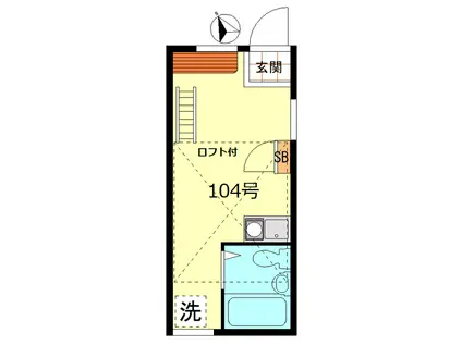 サンハイツ平井(ワンルーム/1階)の間取り写真