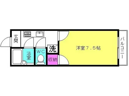 ピラコート(1K/2階)の間取り写真