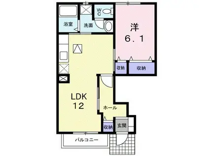 メゾン・ド・カルムI(1LDK/1階)の間取り写真