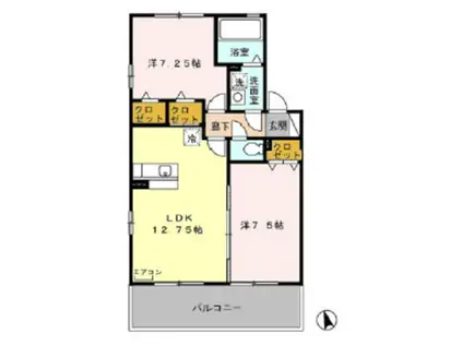 ハウスオブハート(2LDK/1階)の間取り写真