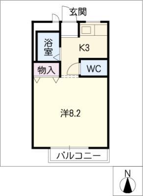 サンライズ福池(1K/2階)の間取り写真
