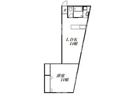 東伊場マンション(1LDK/1階)の間取り写真