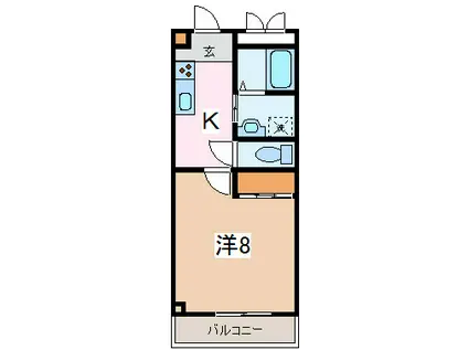 SKY COURT(1K/2階)の間取り写真