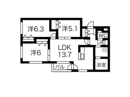BARRACUDA(3LDK/1階)の間取り写真
