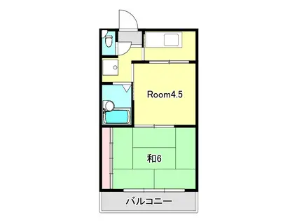 ハイネスグリーン名坂(2K/2階)の間取り写真